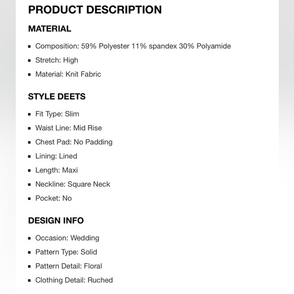 SQUARE NECK SOLID FLORAL RUCHED MAXI DRESS - Picture 4 of 4